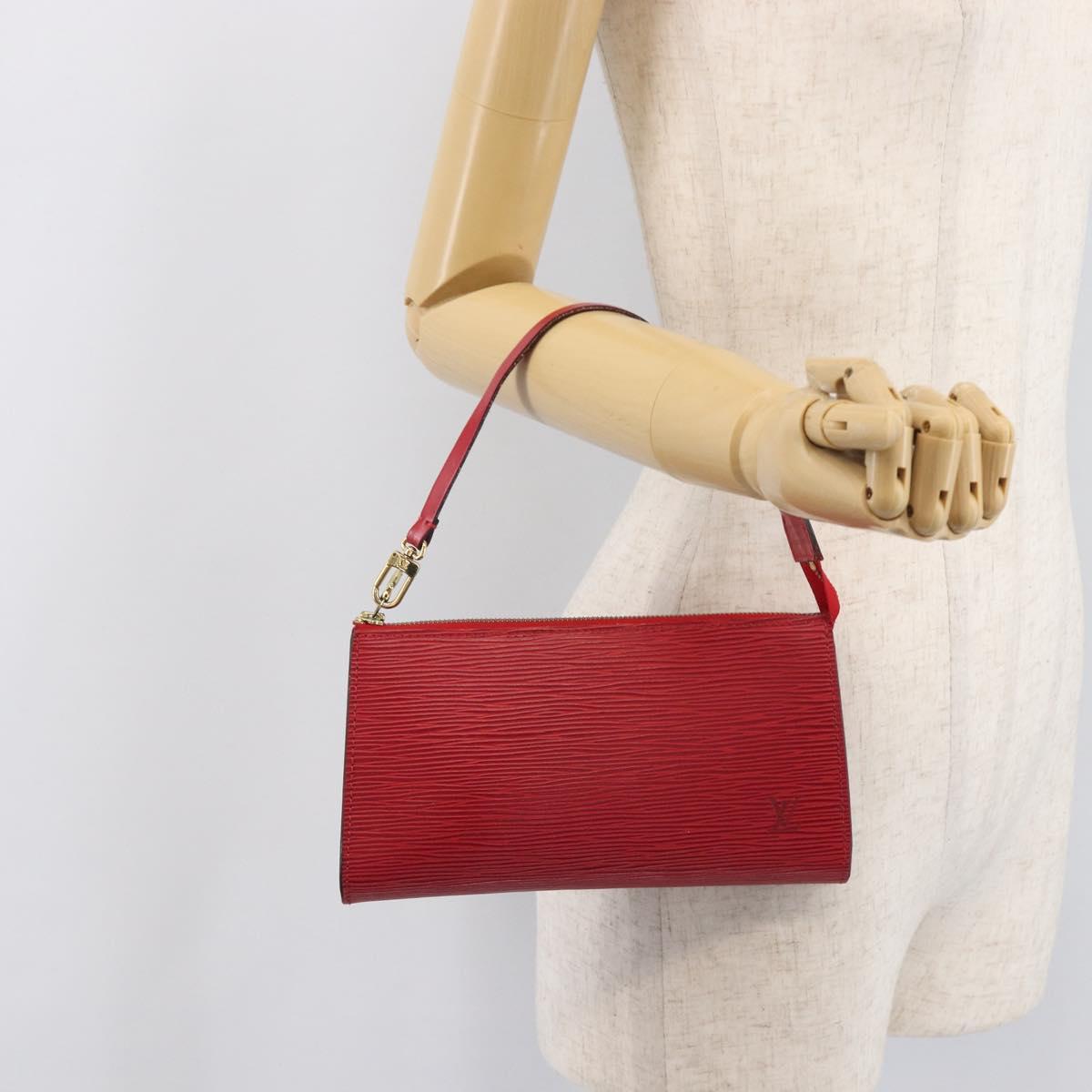 LOUIS VUITTON Epi Pochette Accessoires Accessory Pouch Red M52987 LV Auth 203855