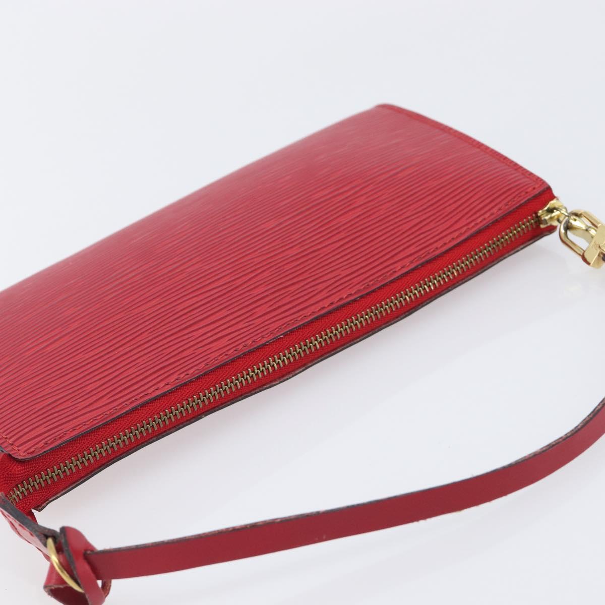 LOUIS VUITTON Epi Pochette Accessoires Accessory Pouch Red M52987 LV Auth 203855