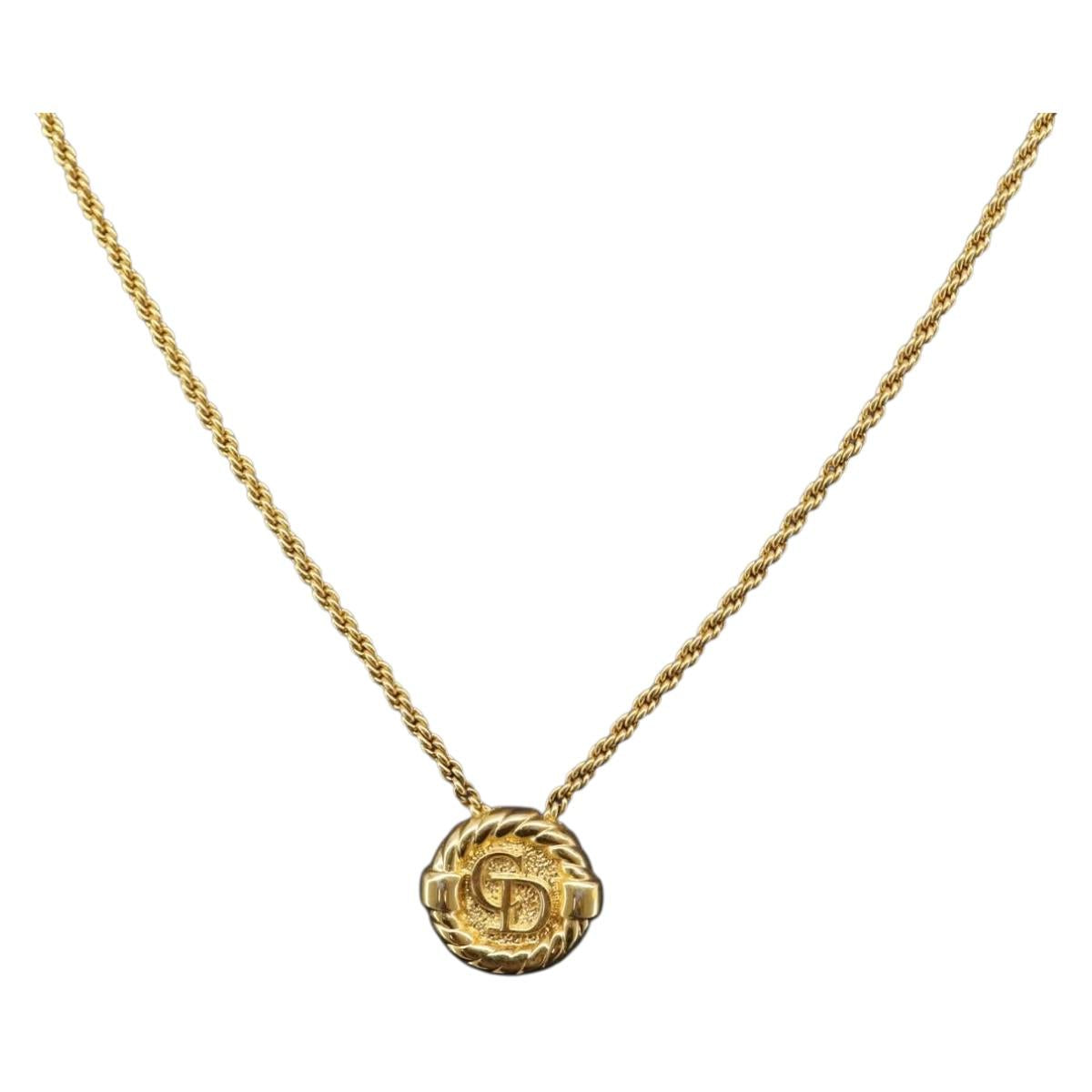 Christian Dior Necklace metal Gold Tone Auth 203858