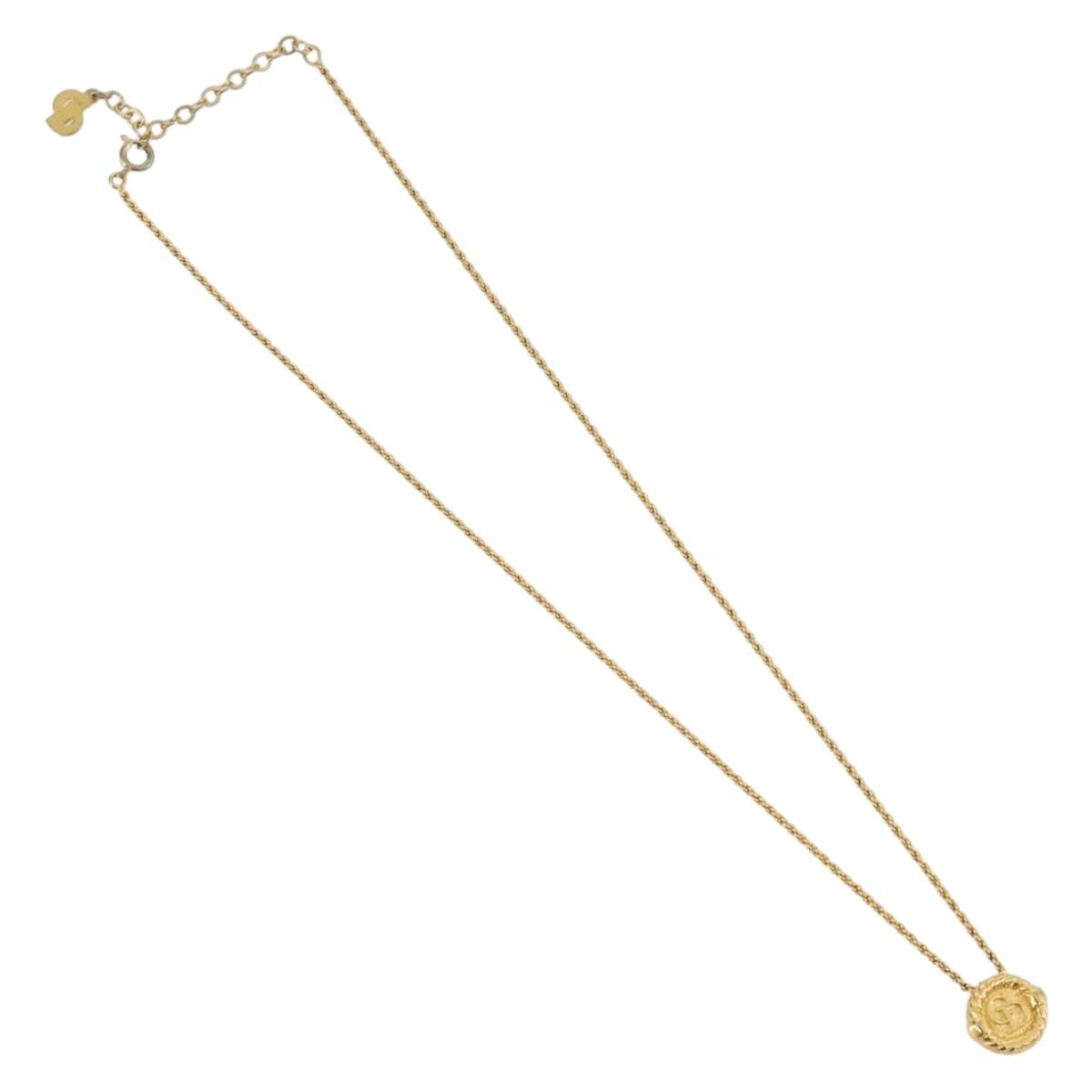 Christian Dior Necklace metal Gold Tone Auth 203858