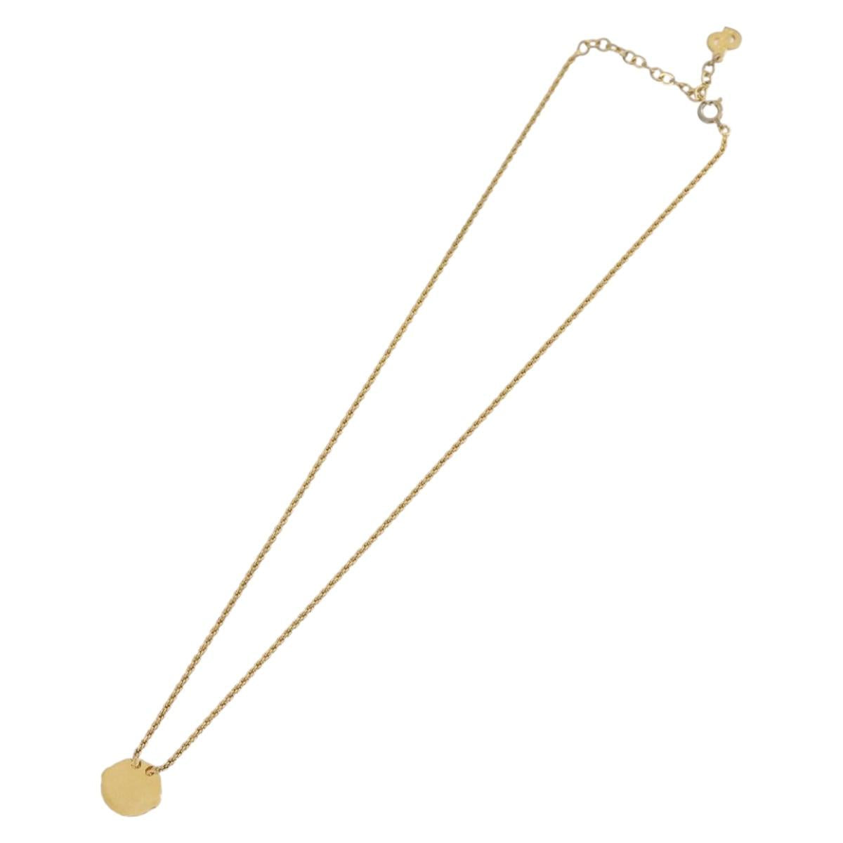 Christian Dior Necklace metal Gold Tone Auth 203858