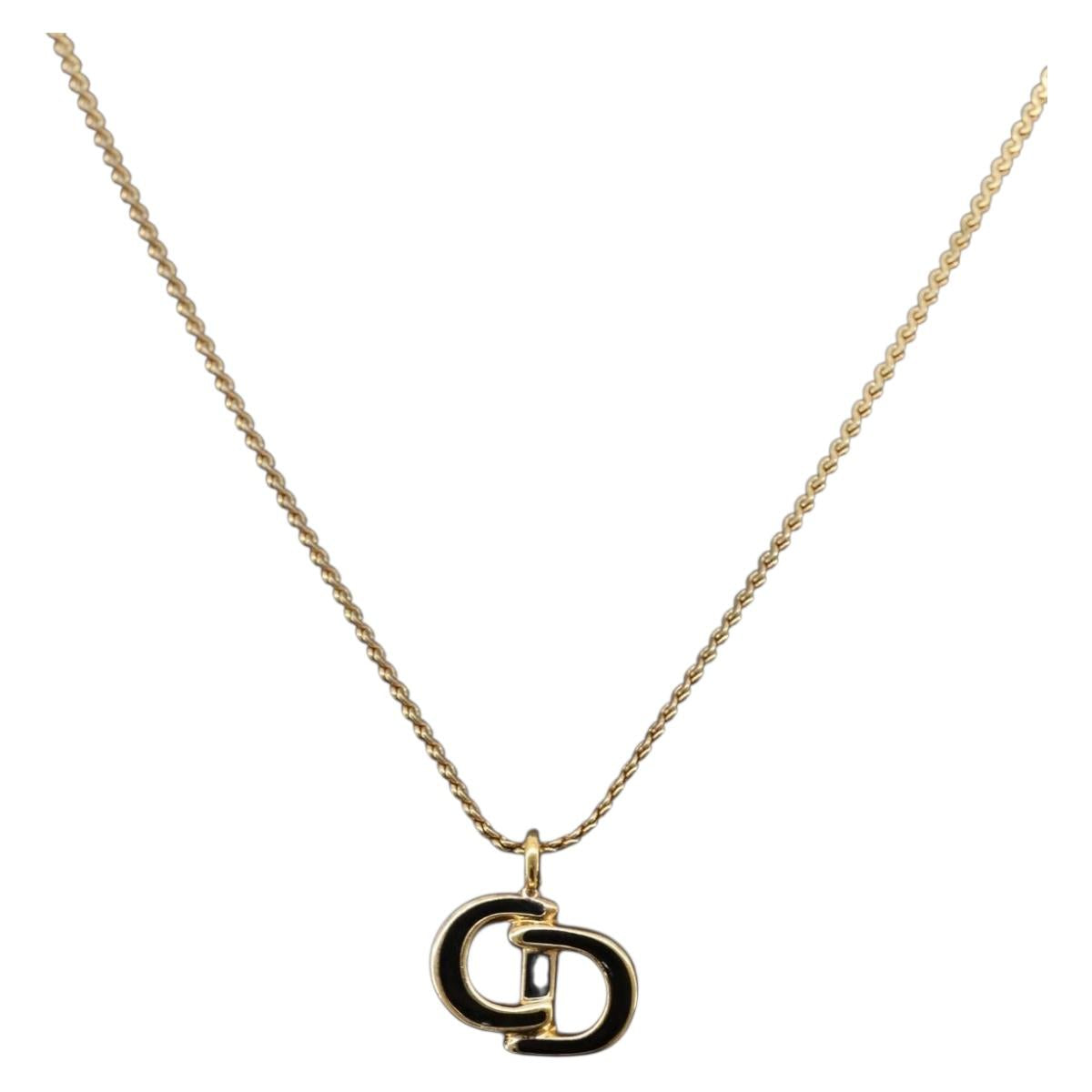 Christian Dior Necklace metal Gold Tone Auth 203859