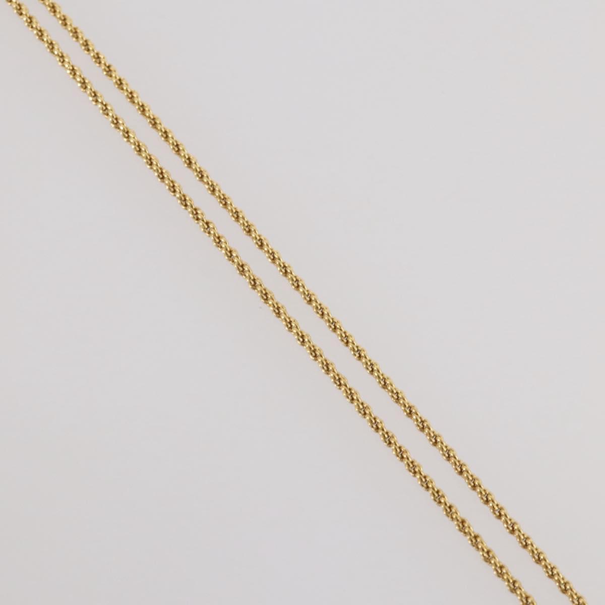 Christian Dior Rhinestone Necklace metal Gold Tone Auth 203860