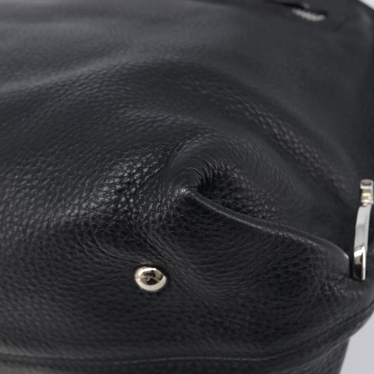 Salvatore Ferragamo Sofia Gancini Bag Leather 2way Black Silver Auth 203870V