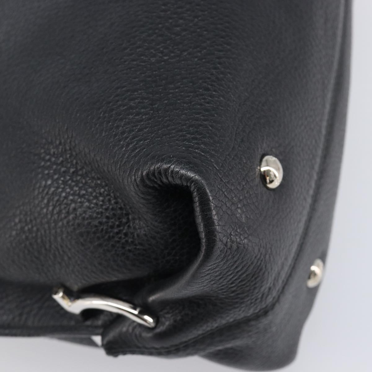 Salvatore Ferragamo Sofia Gancini Bag Leather 2way Black Silver Auth 203870V