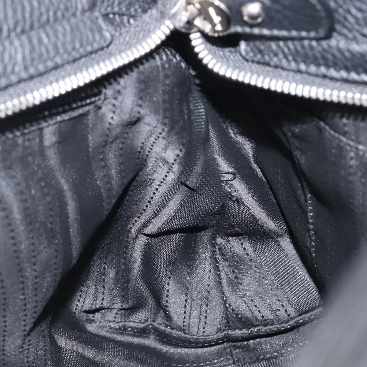 Salvatore Ferragamo Sofia Gancini Bag Leather 2way Black Silver Auth 203870V