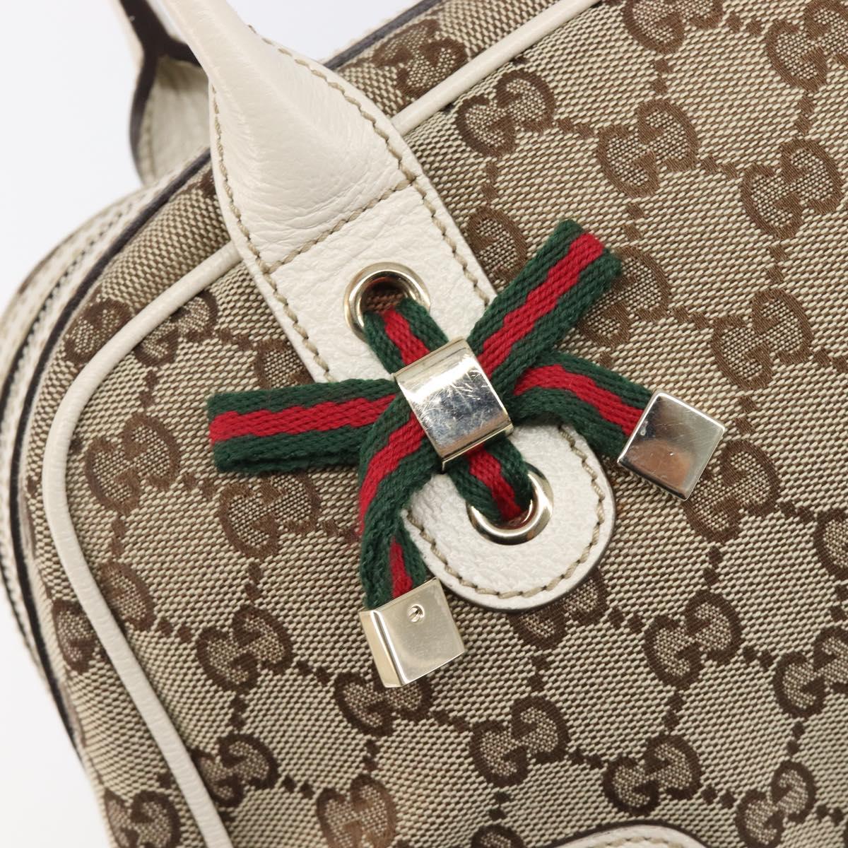 GUCCI GG Canvas Princi Hand Bag Leather Beige Gold 161720 Auth 203872SAV