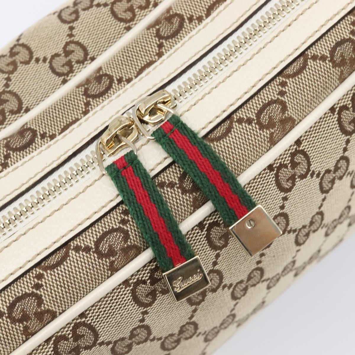 GUCCI GG Canvas Princi Hand Bag Leather Beige Gold 161720 Auth 203872SAV