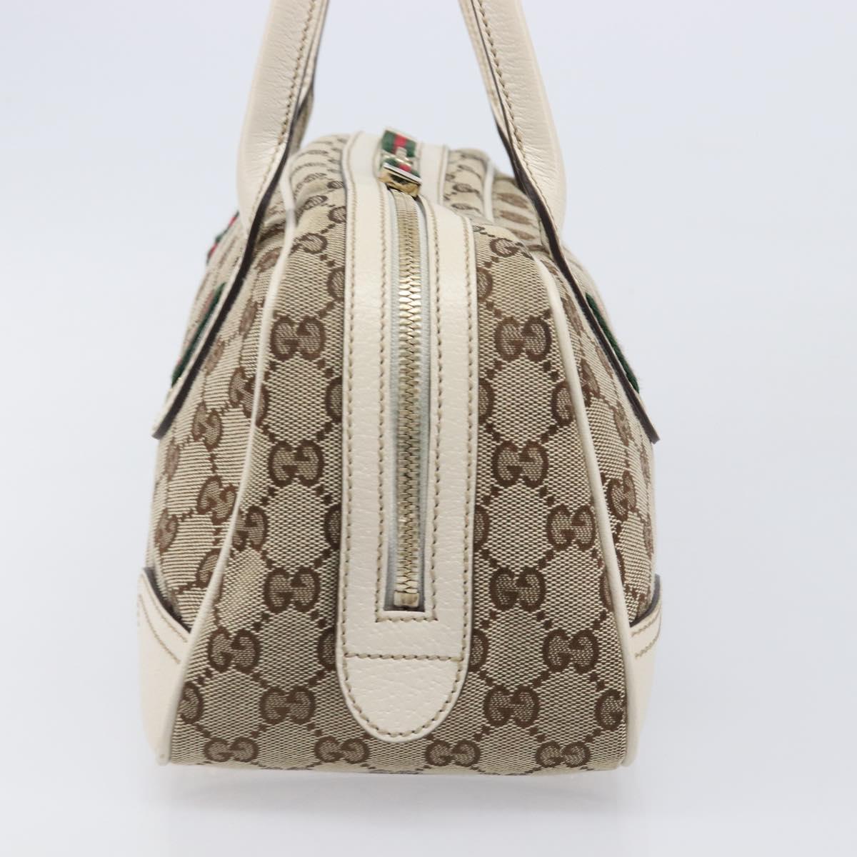 GUCCI GG Canvas Princi Hand Bag Leather Beige Gold 161720 Auth 203872SAV