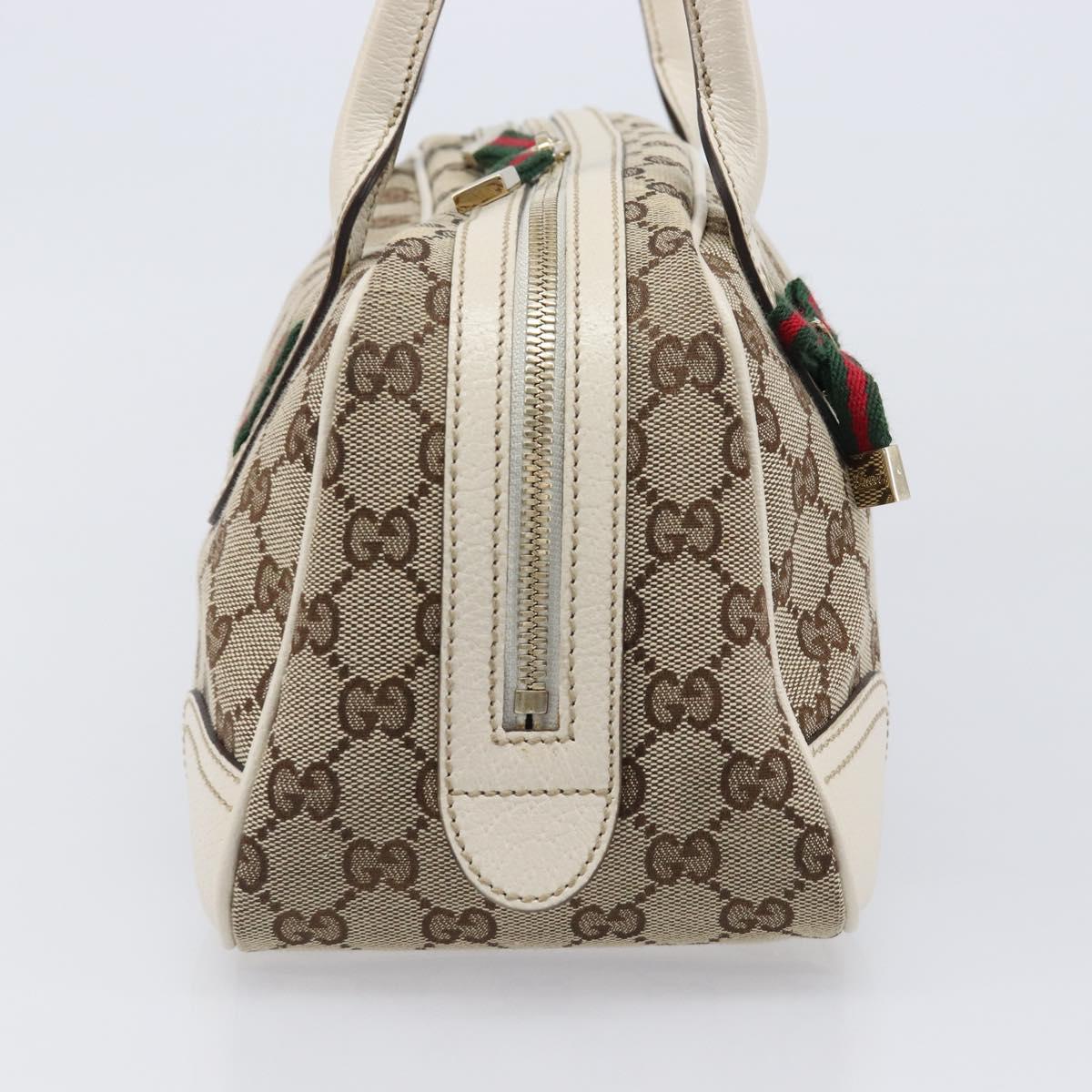 GUCCI GG Canvas Princi Hand Bag Leather Beige Gold 161720 Auth 203872SAV
