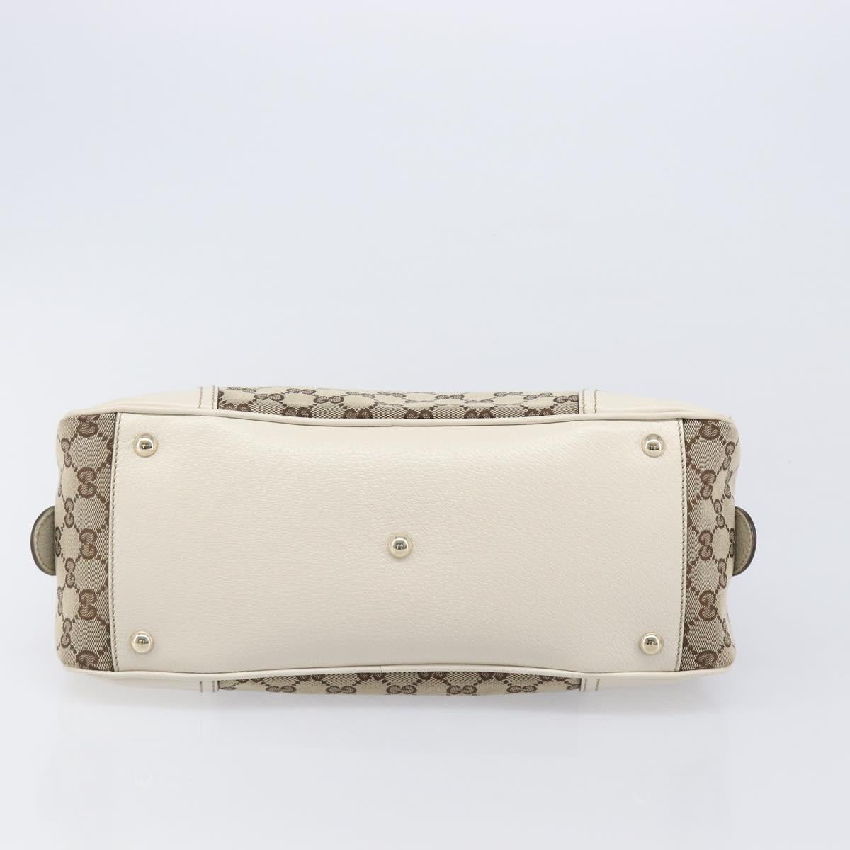 GUCCI GG Canvas Princi Hand Bag Leather Beige Gold 161720 Auth 203872SAV