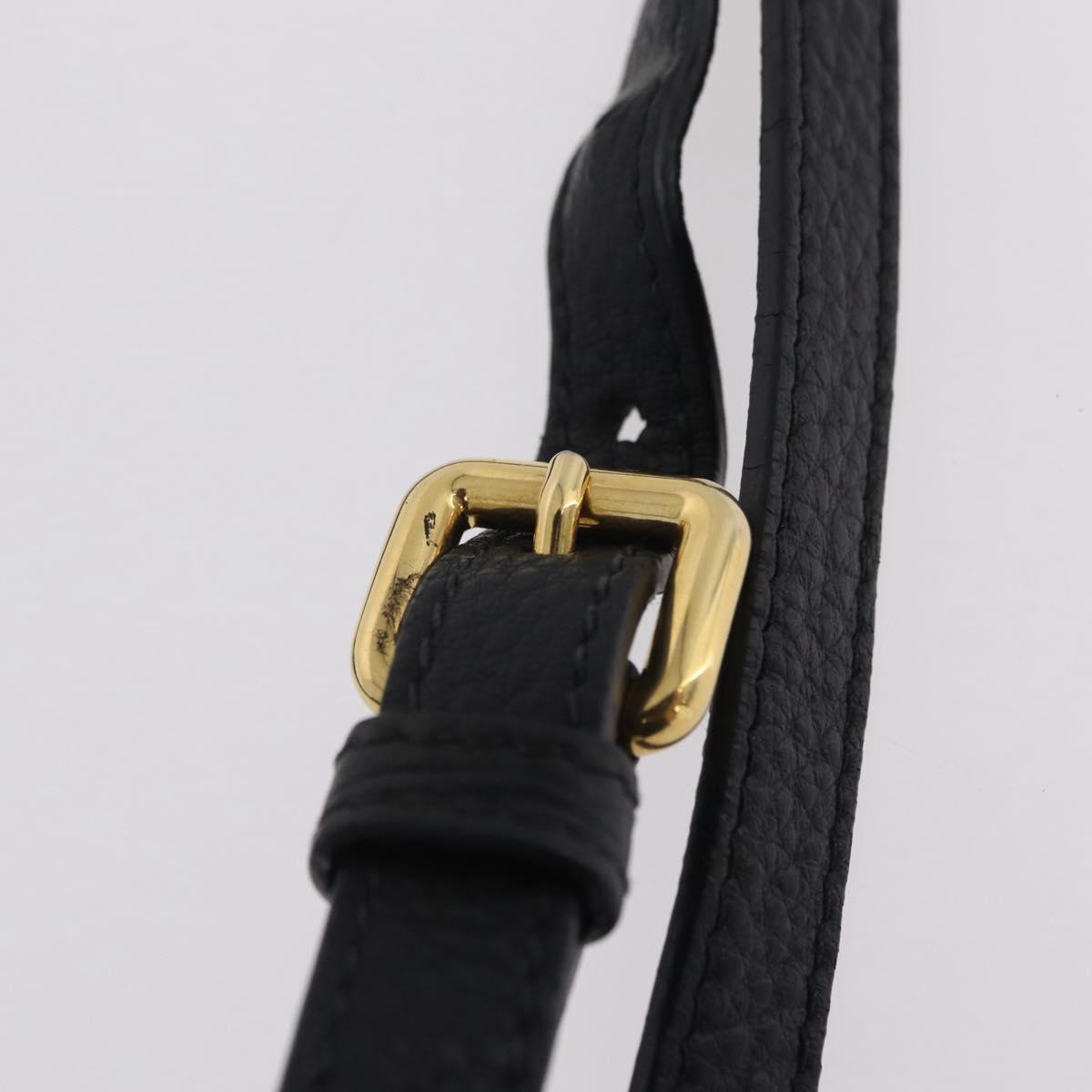 PRADA Tote Bag Vittero Dino Leather Black Gold Auth 203881V