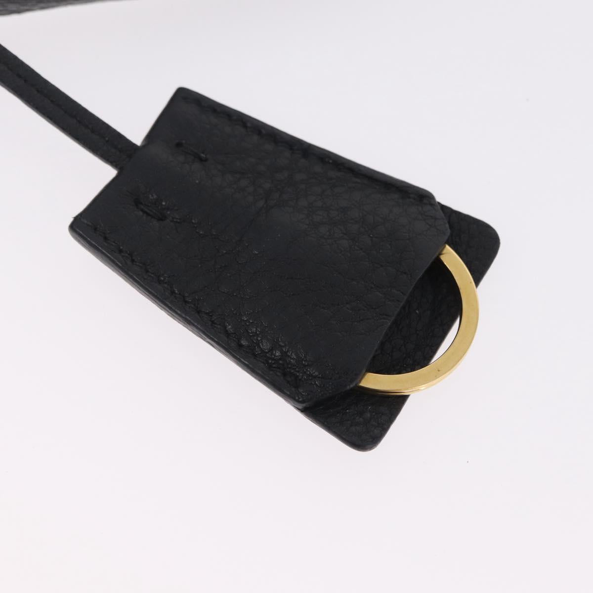 PRADA Tote Bag Vittero Dino Leather Black Gold Auth 203881V