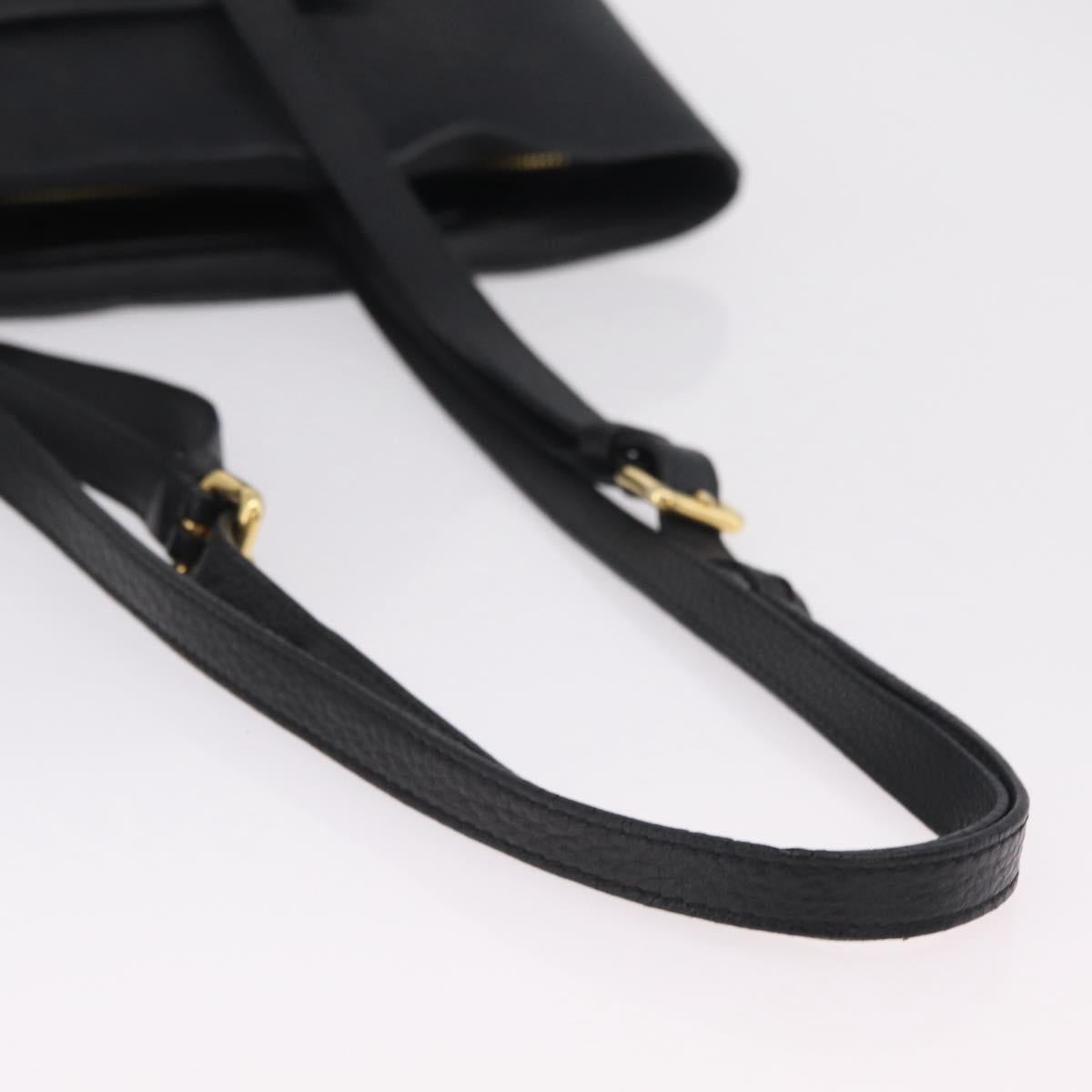 PRADA Tote Bag Vittero Dino Leather Black Gold Auth 203881V