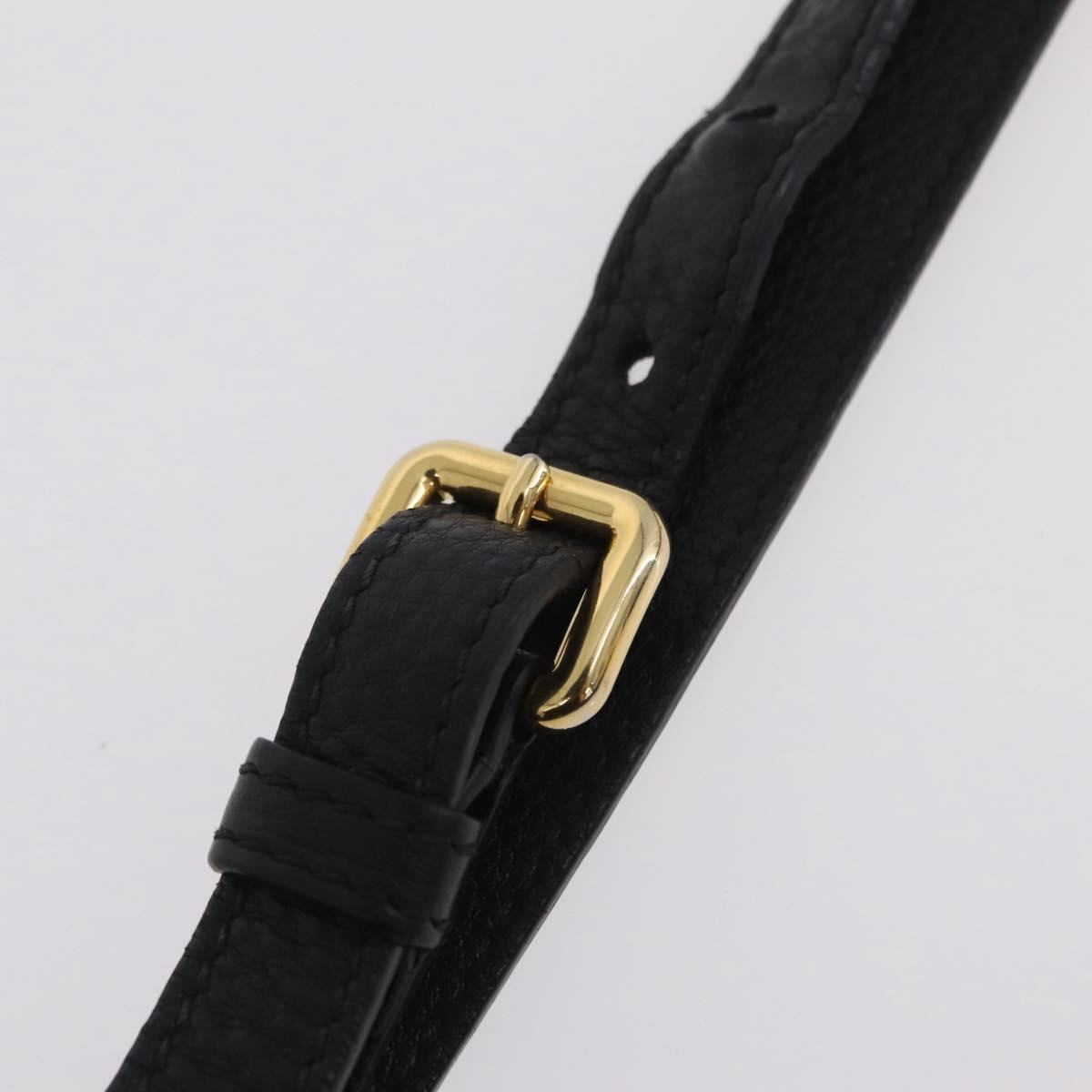 PRADA Tote Bag Vittero Dino Leather Black Gold Auth 203881V