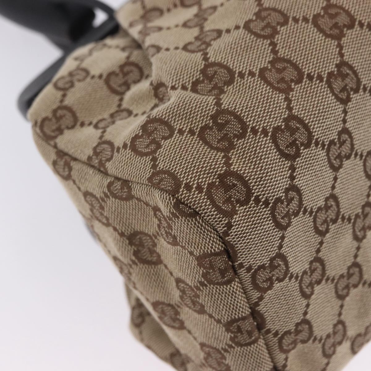 GUCCI GG Canvas Wood Handle Hand Bag Beige 112683 Auth 203883V