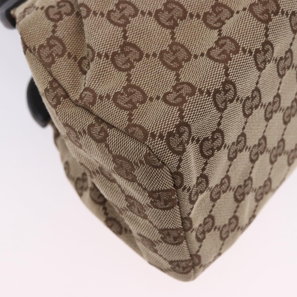 GUCCI GG Canvas Wood Handle Hand Bag Beige 112683 Auth 203883V