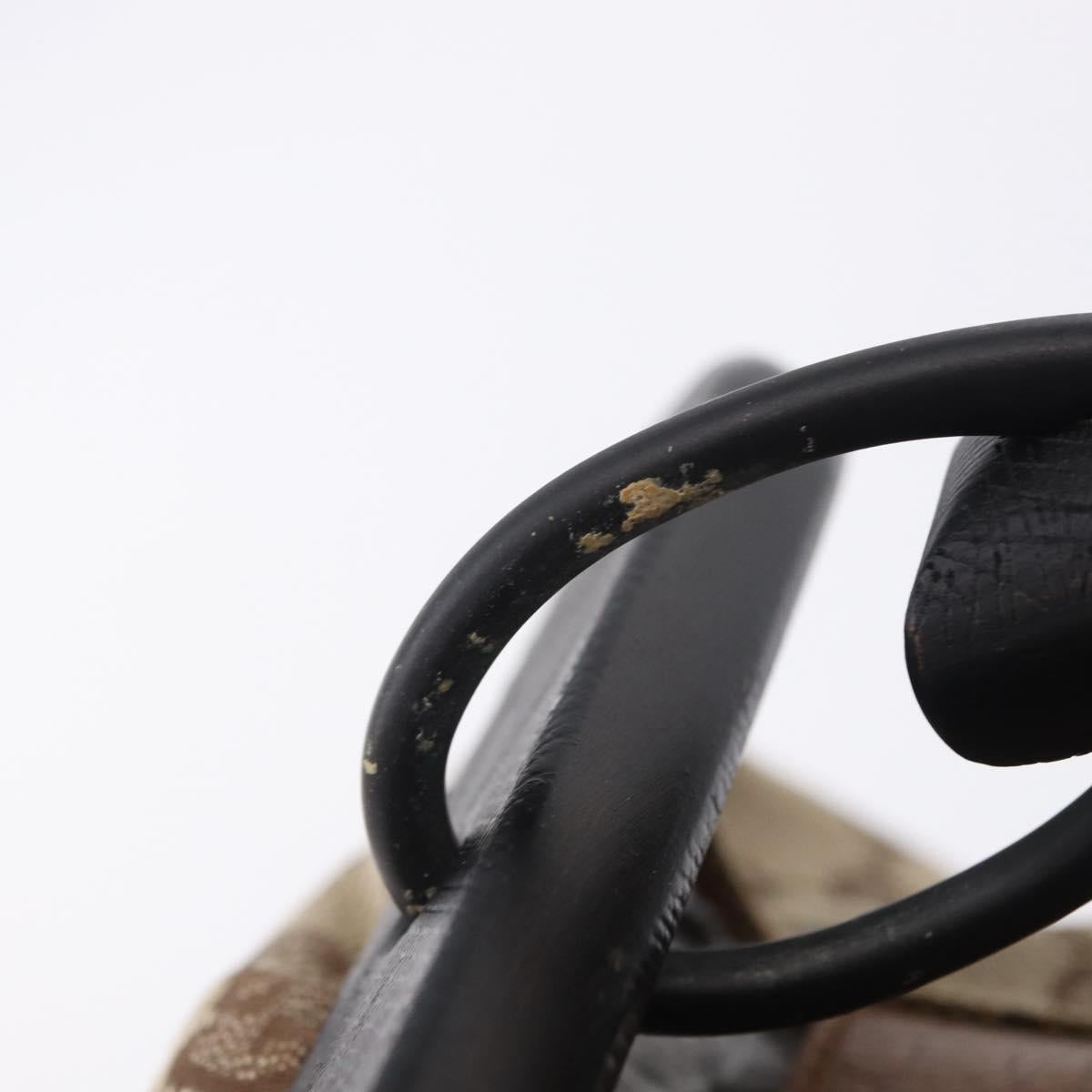 GUCCI GG Canvas Wood Handle Hand Bag Beige 112683 Auth 203883V