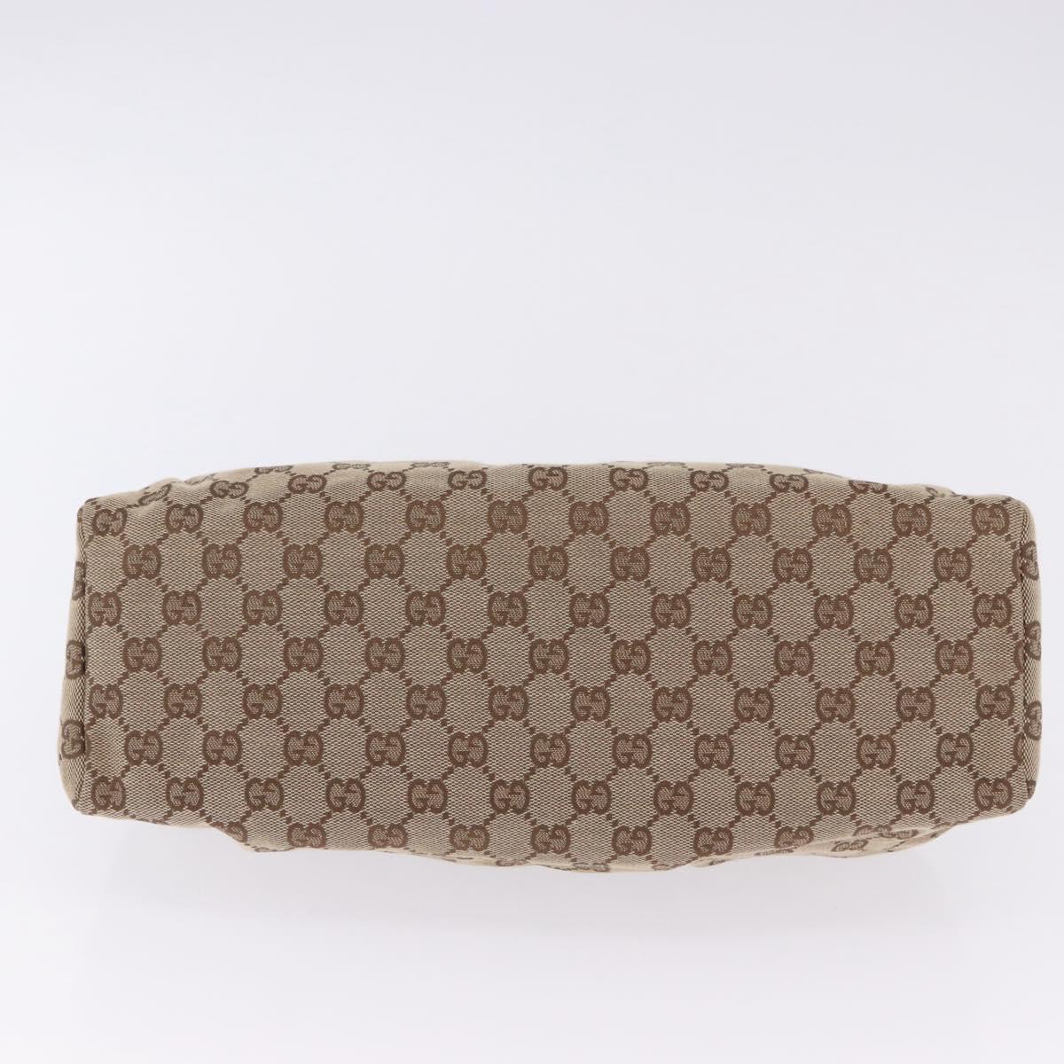 GUCCI GG Canvas Wood Handle Hand Bag Beige 112683 Auth 203883V