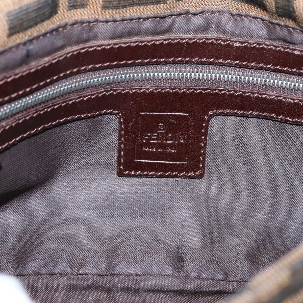 FENDI Zucca Canvas Mamma Baguette Shoulder Bag Black Brown Auth 203887V