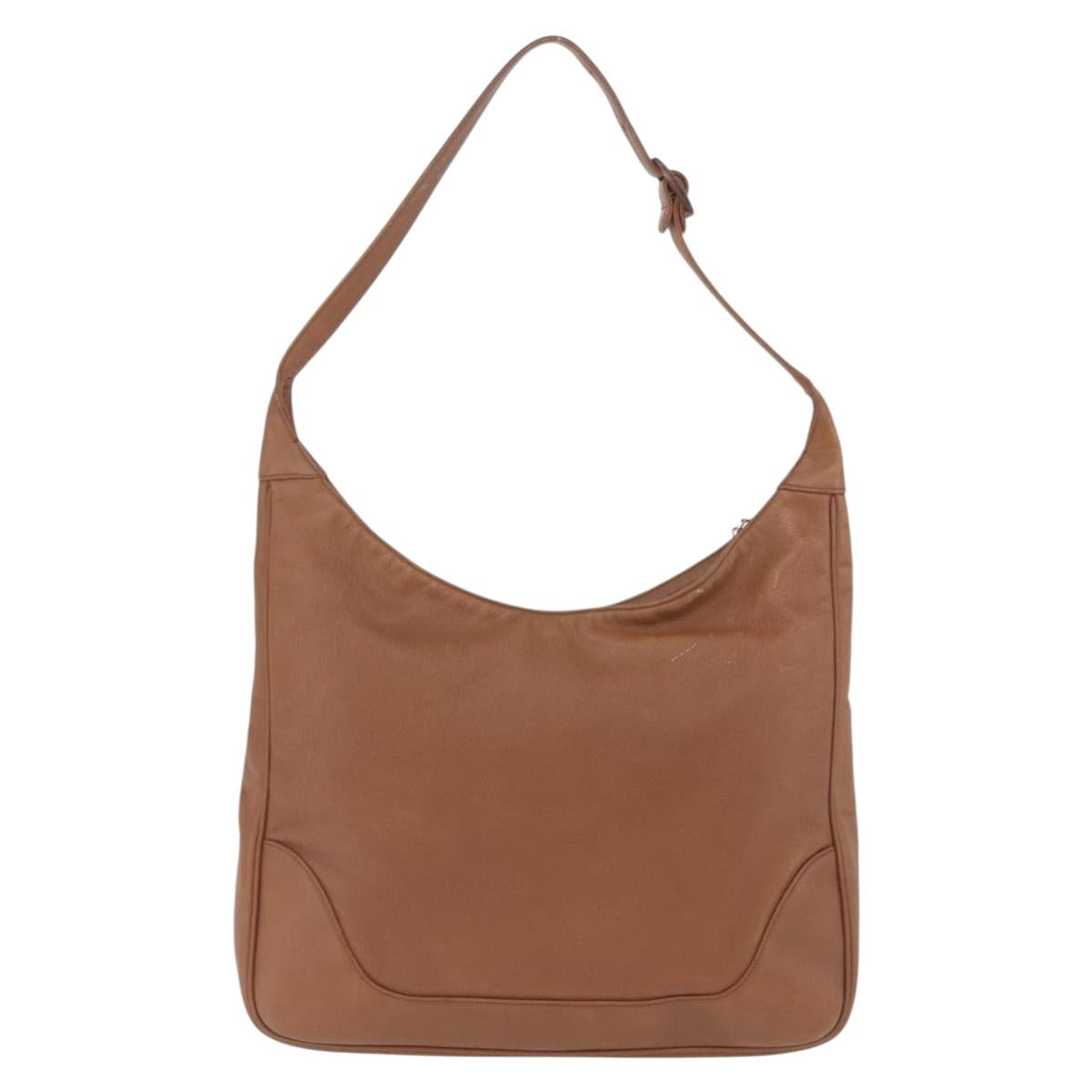 CHANEL Shoulder Bag Caviar Skin Brown Gold CC Auth 203890