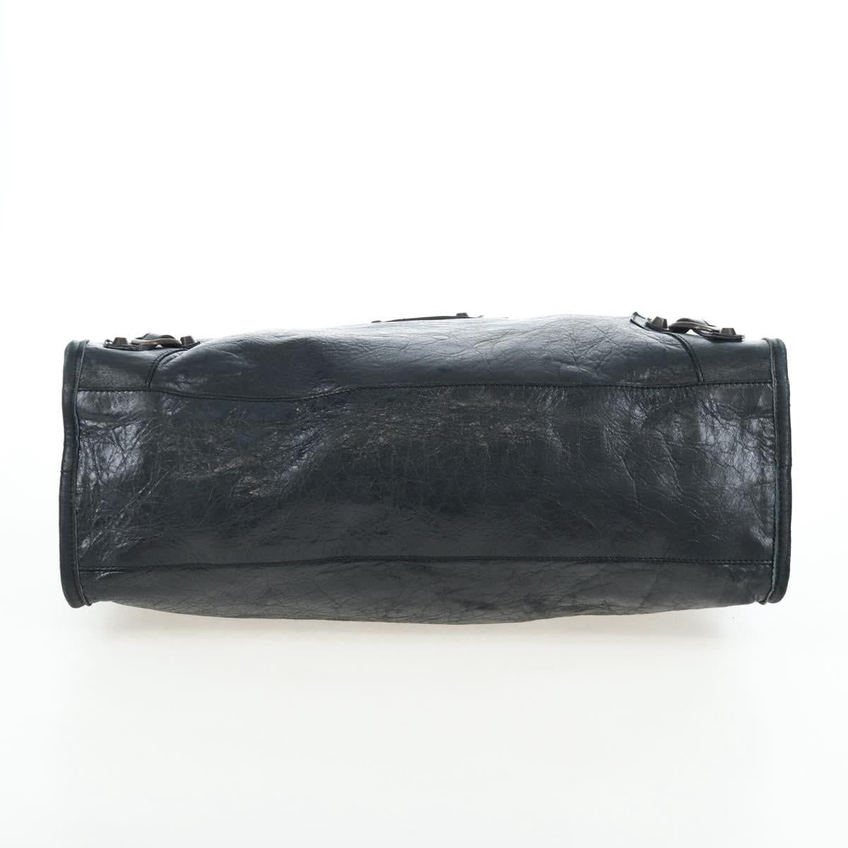 BALENCIAGA The City Hand Bag Leather Black 115748 Auth 203891SAM