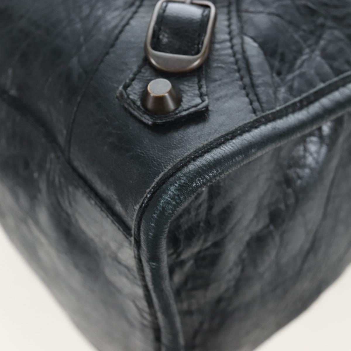 BALENCIAGA The City Hand Bag Leather Black 115748 Auth 203891SAM