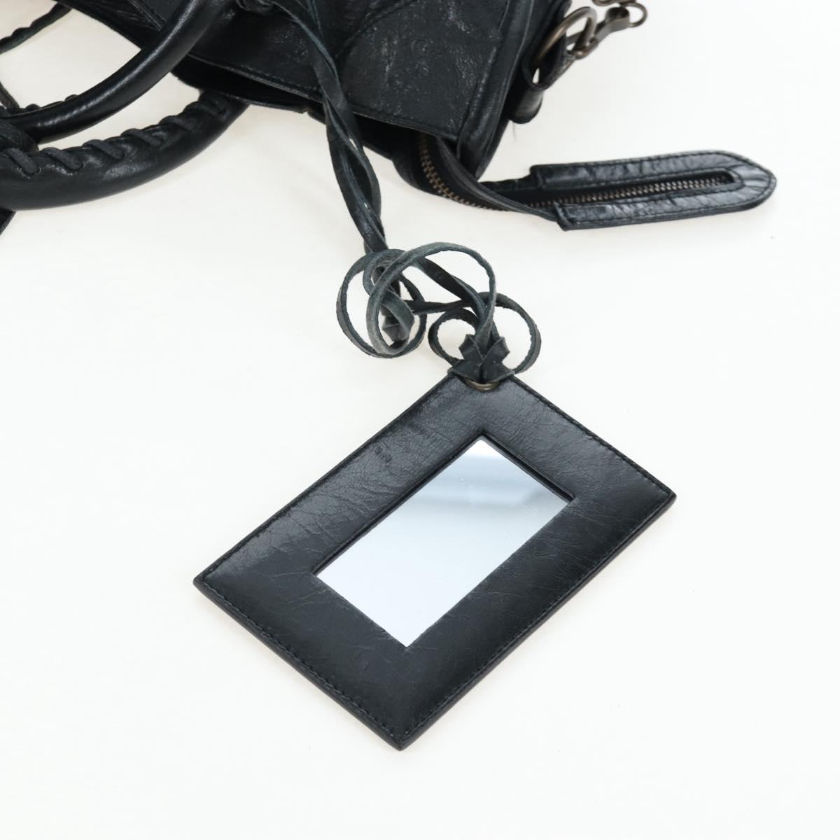 BALENCIAGA The City Hand Bag Leather Black 115748 Auth 203891SAM