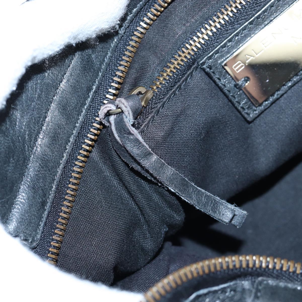 BALENCIAGA The City Hand Bag Leather Black 115748 Auth 203891SAM