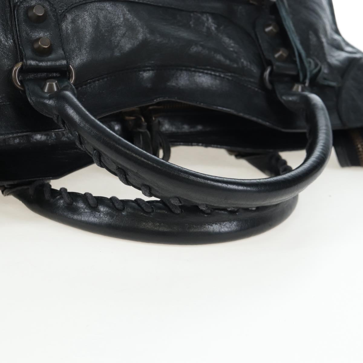 BALENCIAGA The City Hand Bag Leather Black 115748 Auth 203891SAM