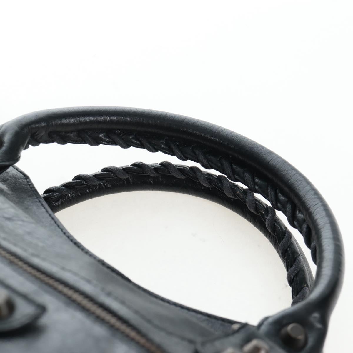 BALENCIAGA The City Hand Bag Leather Black 115748 Auth 203891SAM