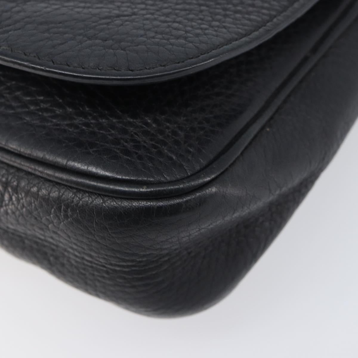 GUCCI Soho Chain Shoulder Bag Leather Black Gold 323190 Auth 203892A