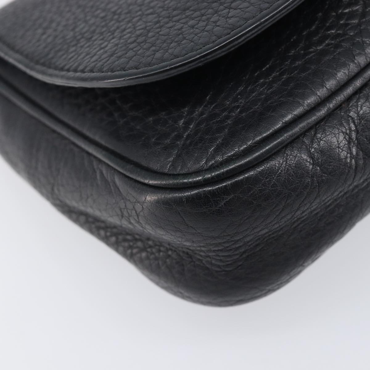 GUCCI Soho Chain Shoulder Bag Leather Black Gold 323190 Auth 203892A