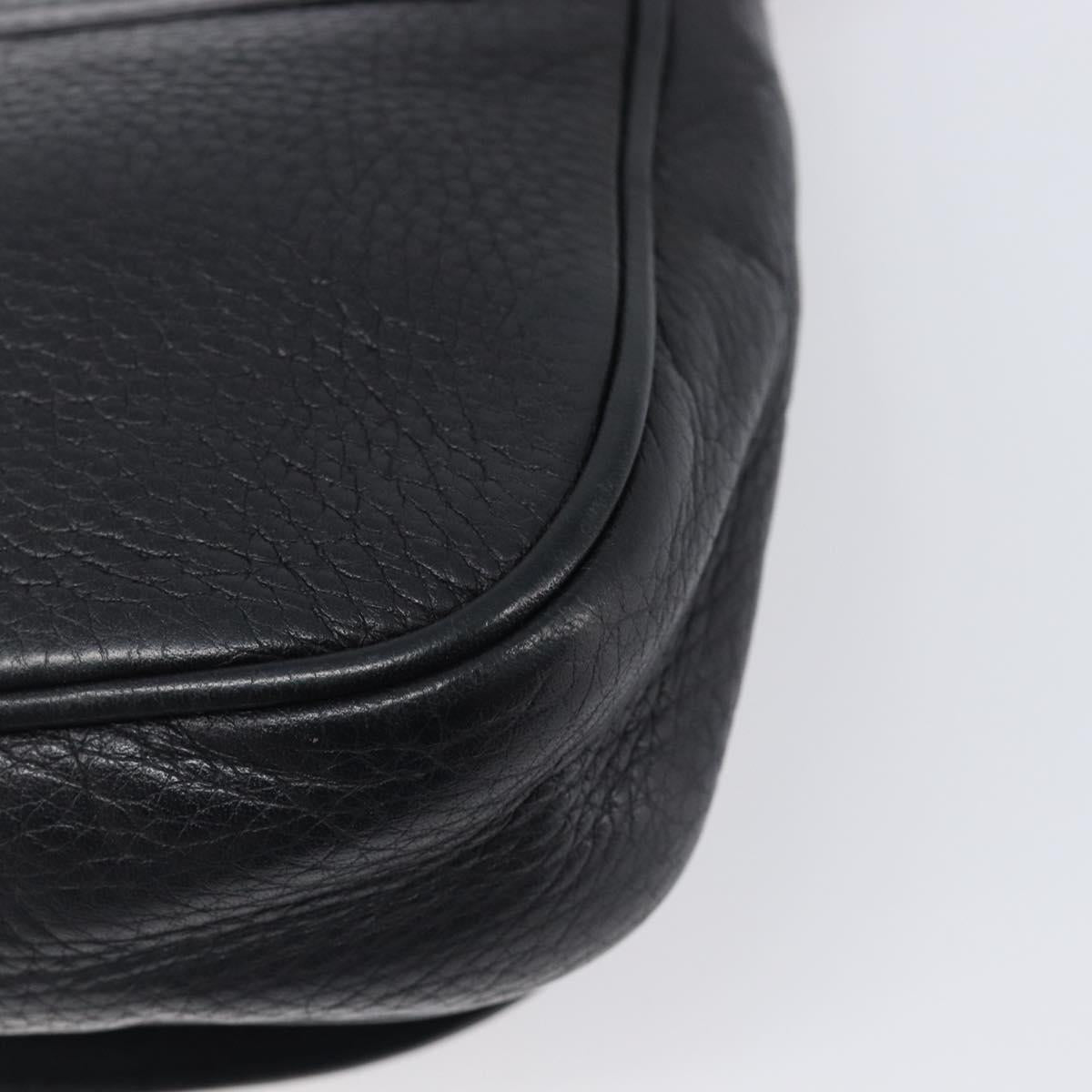 GUCCI Soho Chain Shoulder Bag Leather Black Gold 323190 Auth 203892A