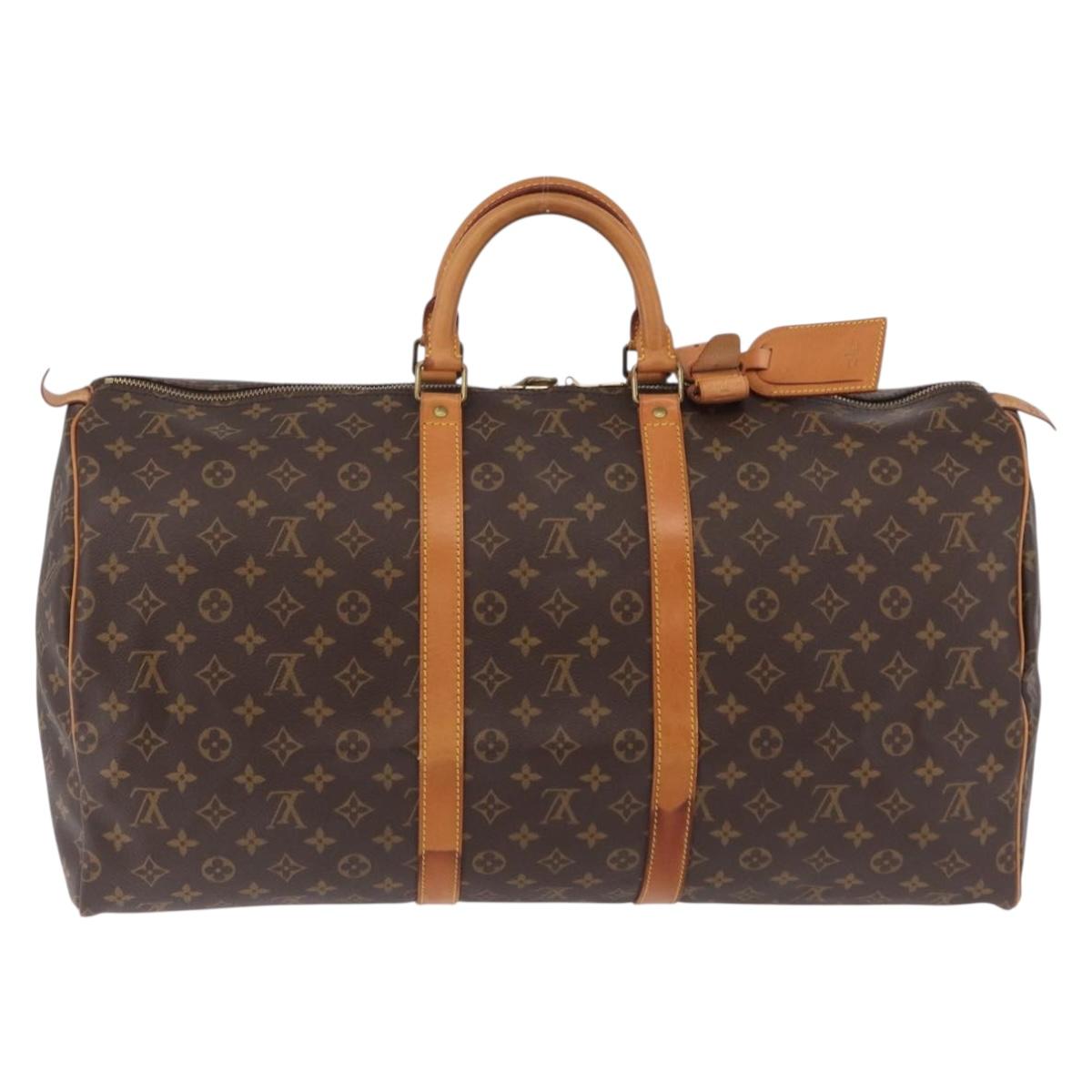 LOUIS VUITTON Monogram Keepall 55 Boston Bag M41424 LV Auth 203905V