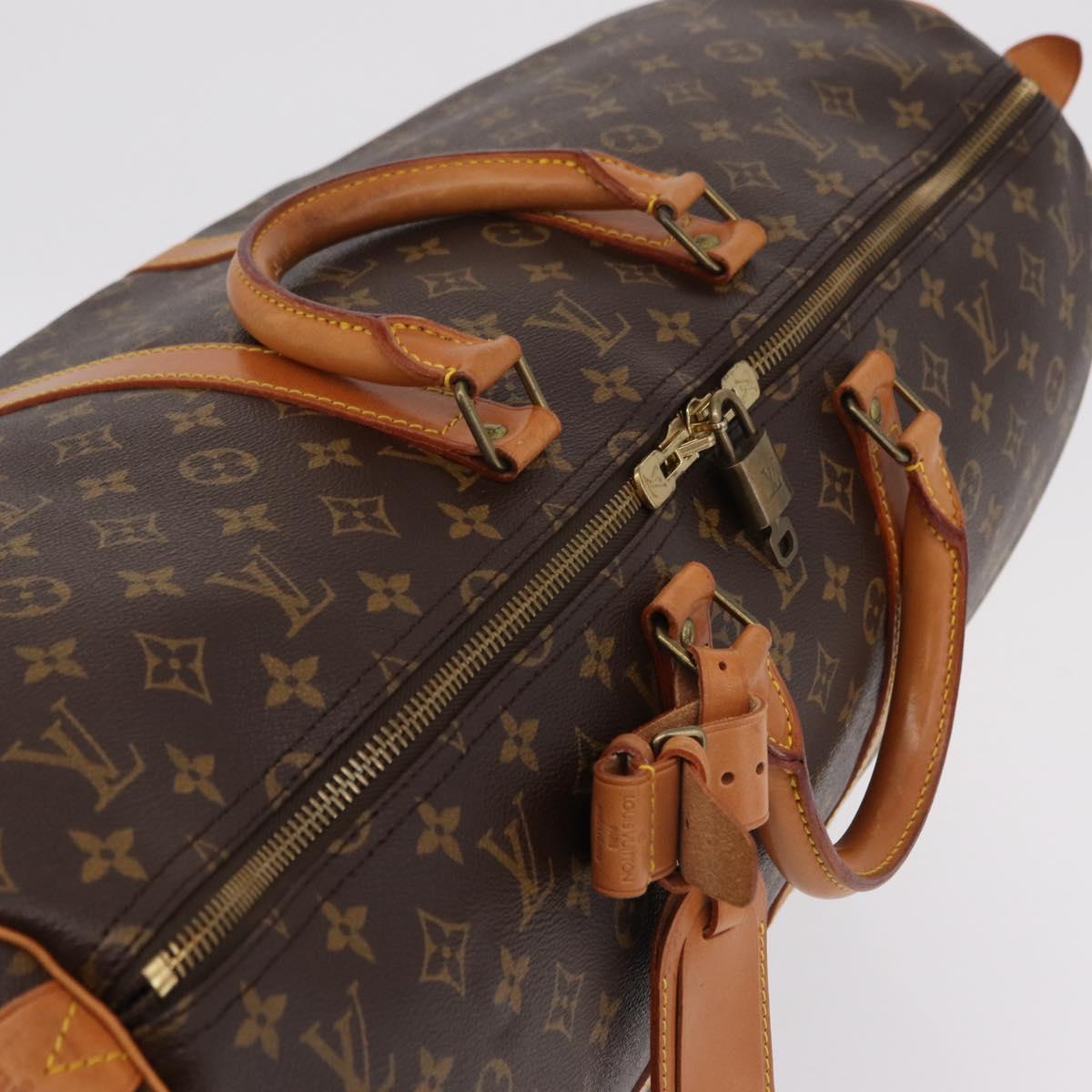 LOUIS VUITTON Monogram Keepall 55 Boston Bag M41424 LV Auth 203905V