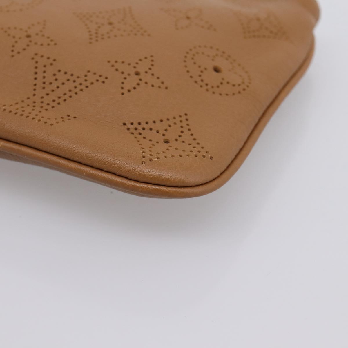 LOUIS VUITTON Mahina Selene PM Pouch Leather Caramel LV Auth 203909V
