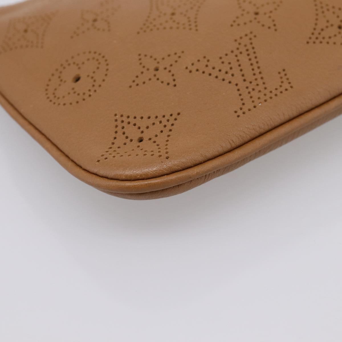 LOUIS VUITTON Mahina Selene PM Pouch Leather Caramel LV Auth 203909V