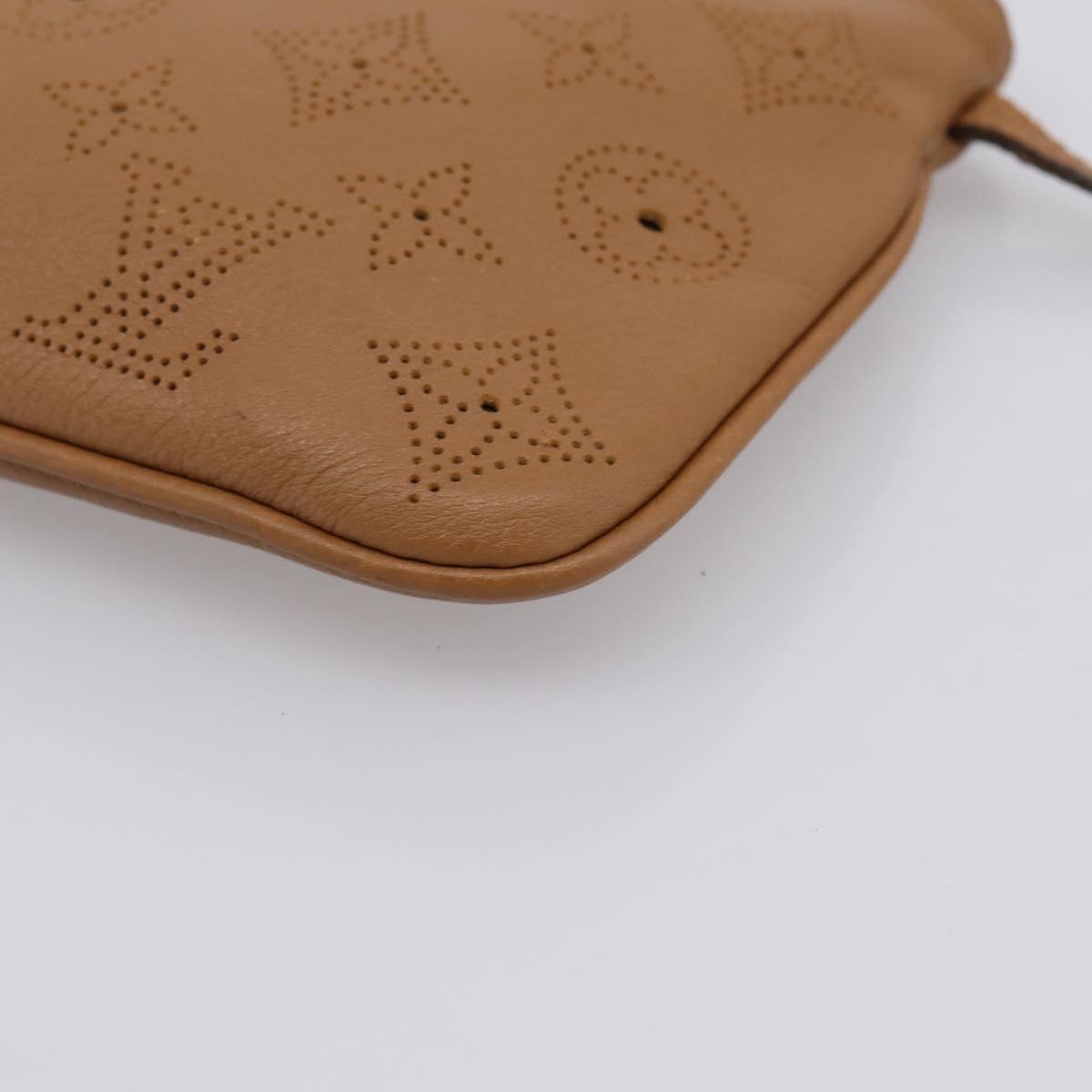 LOUIS VUITTON Mahina Selene PM Pouch Leather Caramel LV Auth 203909V
