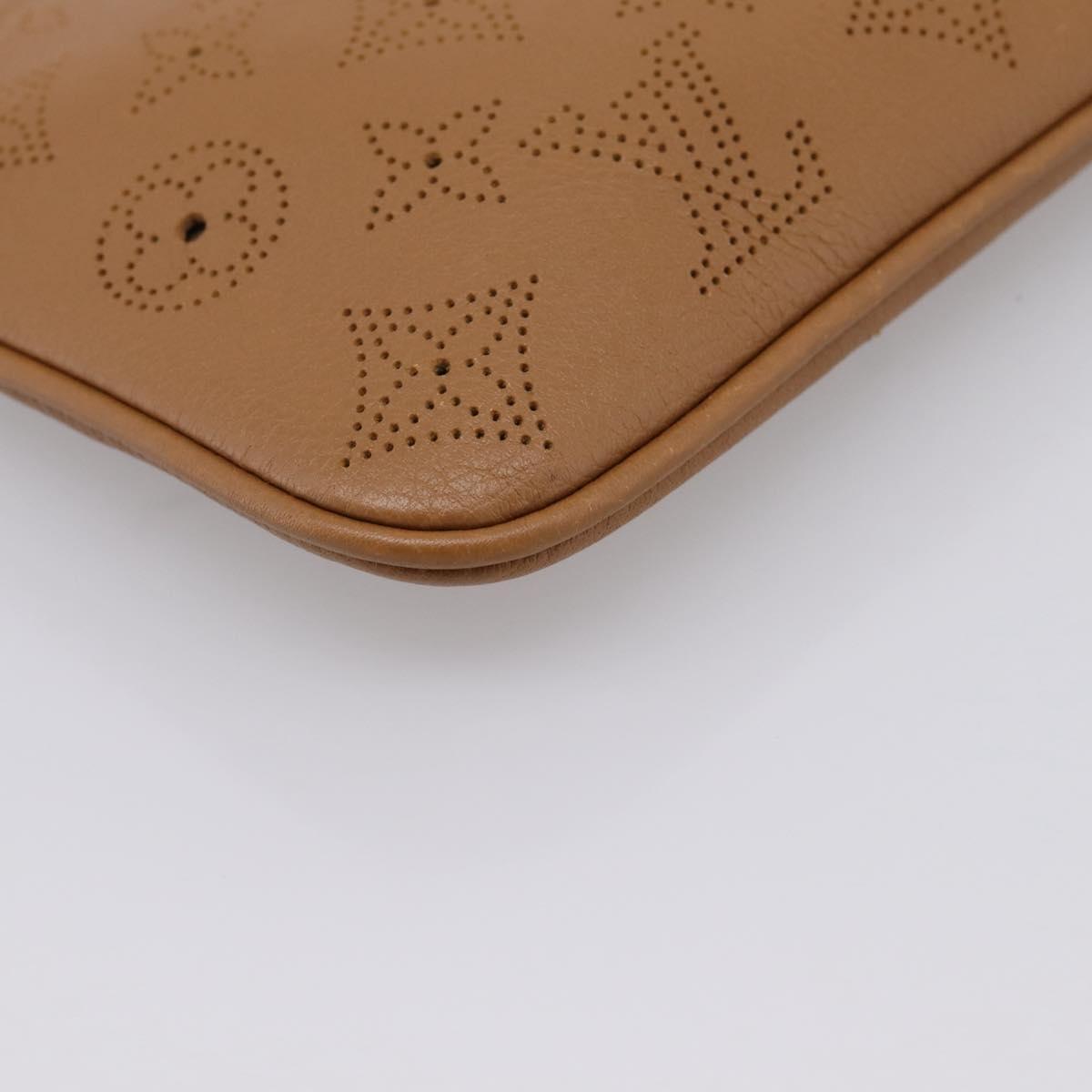 LOUIS VUITTON Mahina Selene PM Pouch Leather Caramel LV Auth 203909V