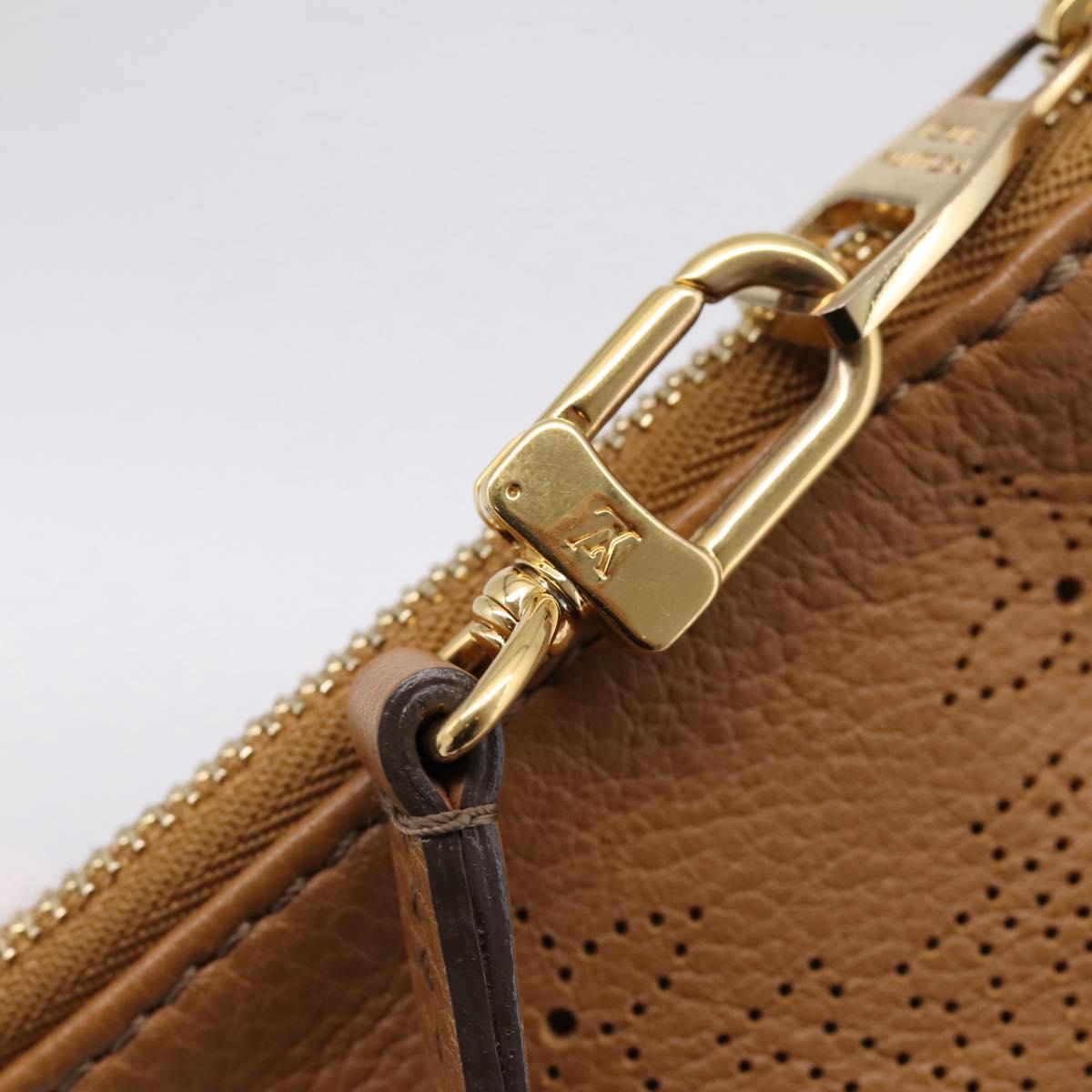 LOUIS VUITTON Mahina Selene PM Pouch Leather Caramel LV Auth 203909V