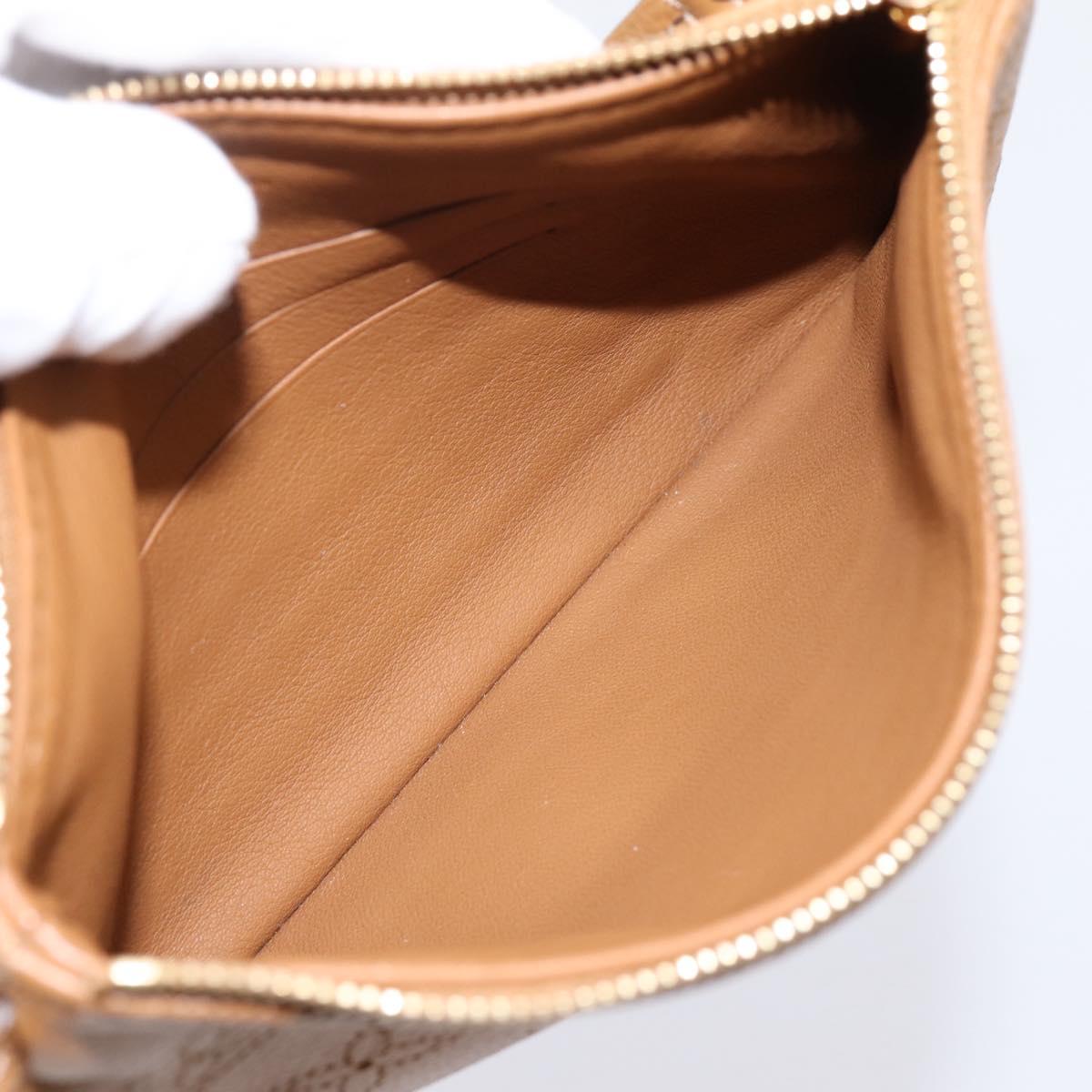 LOUIS VUITTON Mahina Selene PM Pouch Leather Caramel LV Auth 203909V