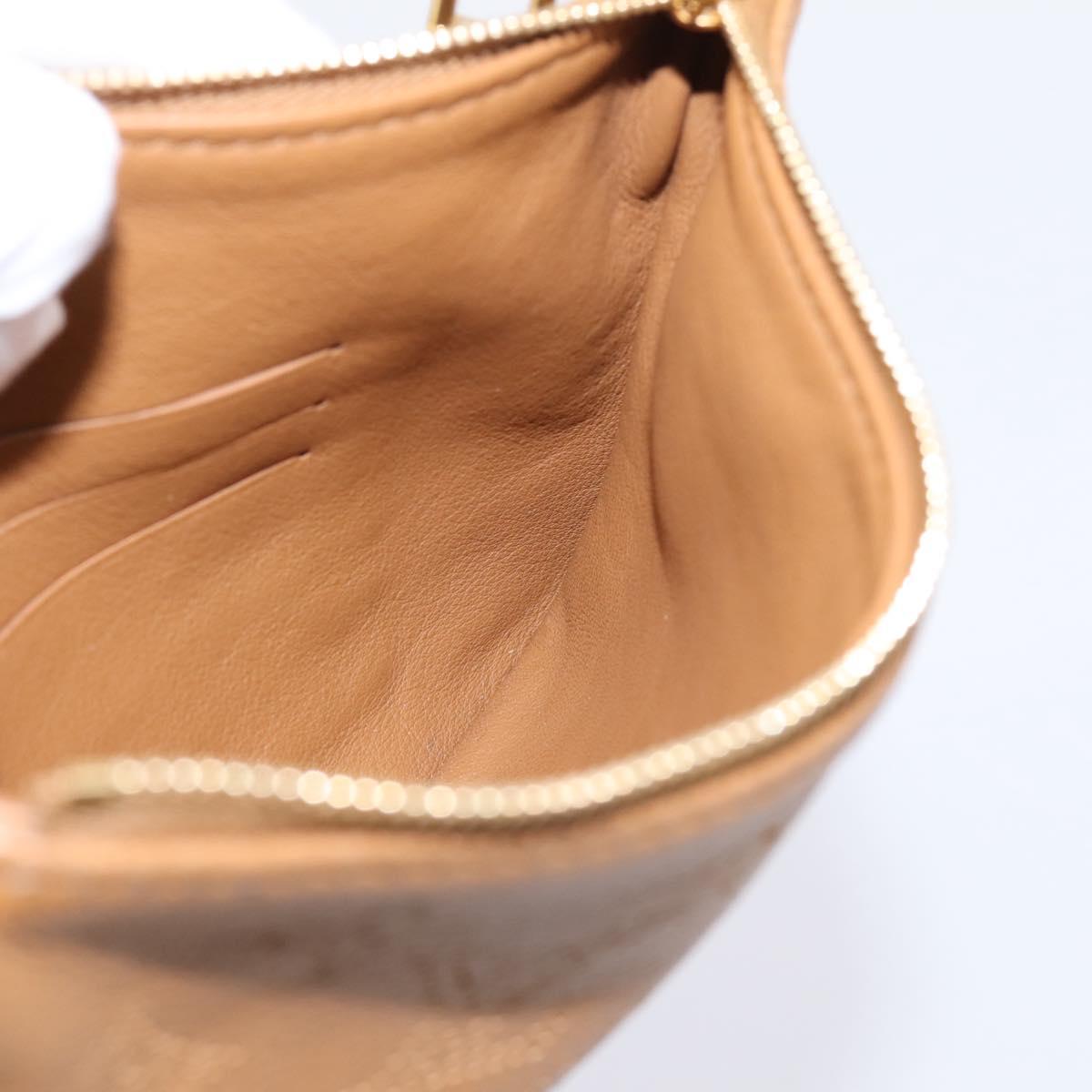 LOUIS VUITTON Mahina Selene PM Pouch Leather Caramel LV Auth 203909V