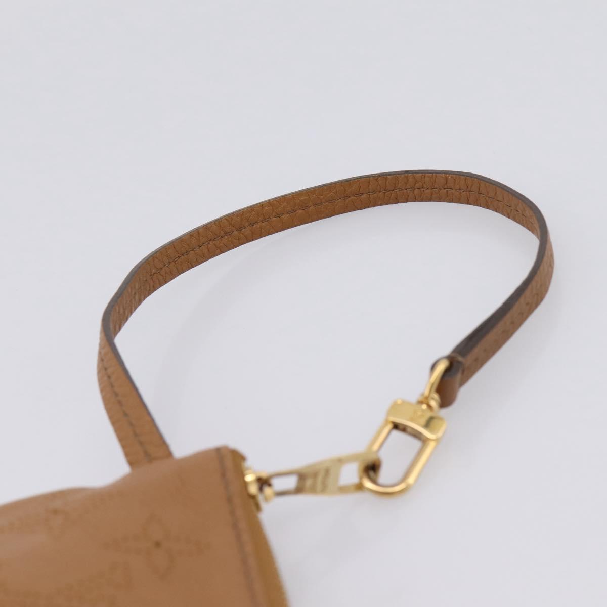 LOUIS VUITTON Mahina Selene PM Pouch Leather Caramel LV Auth 203909V