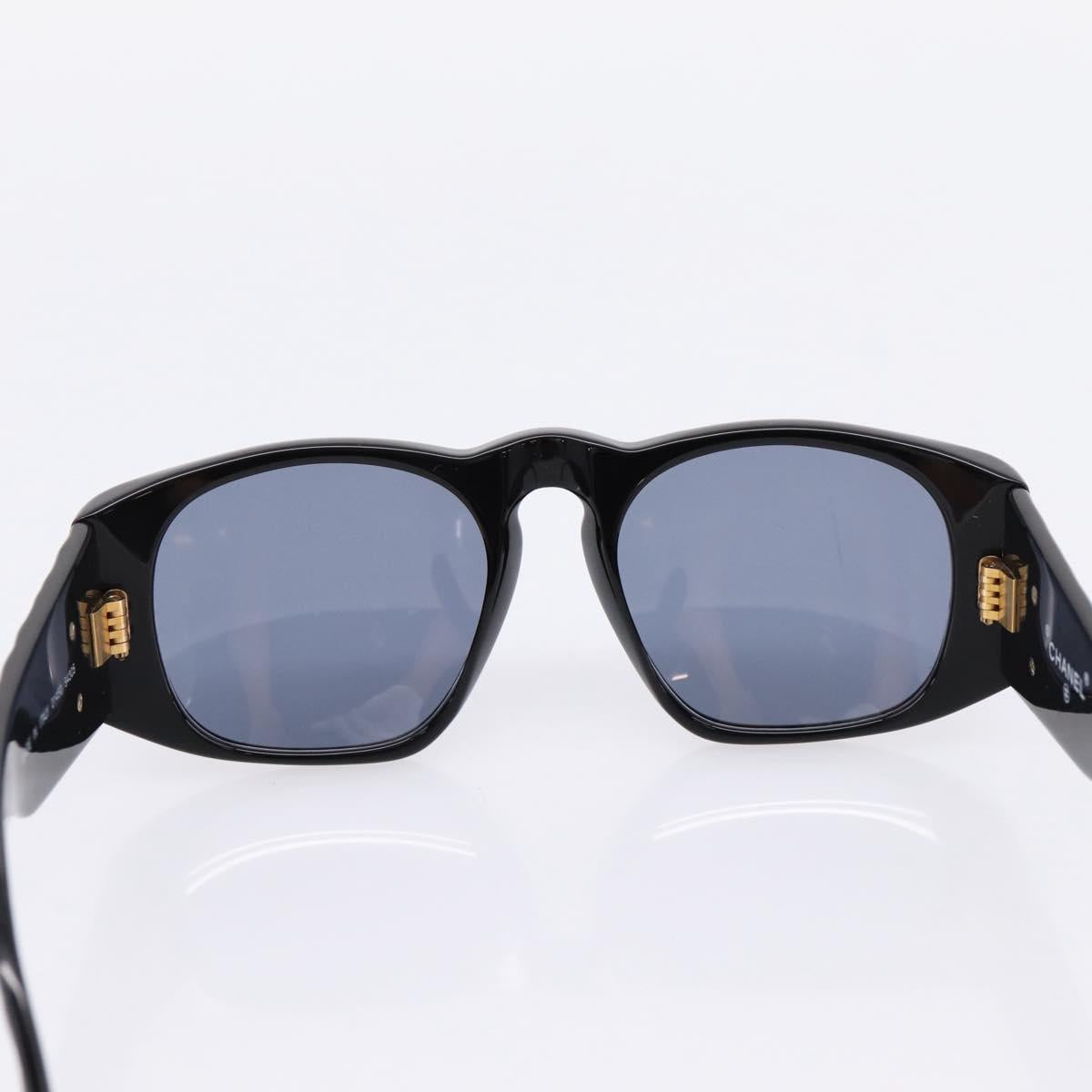 CHANEL Matelasse Sunglasses plastic Black CC Auth 203910