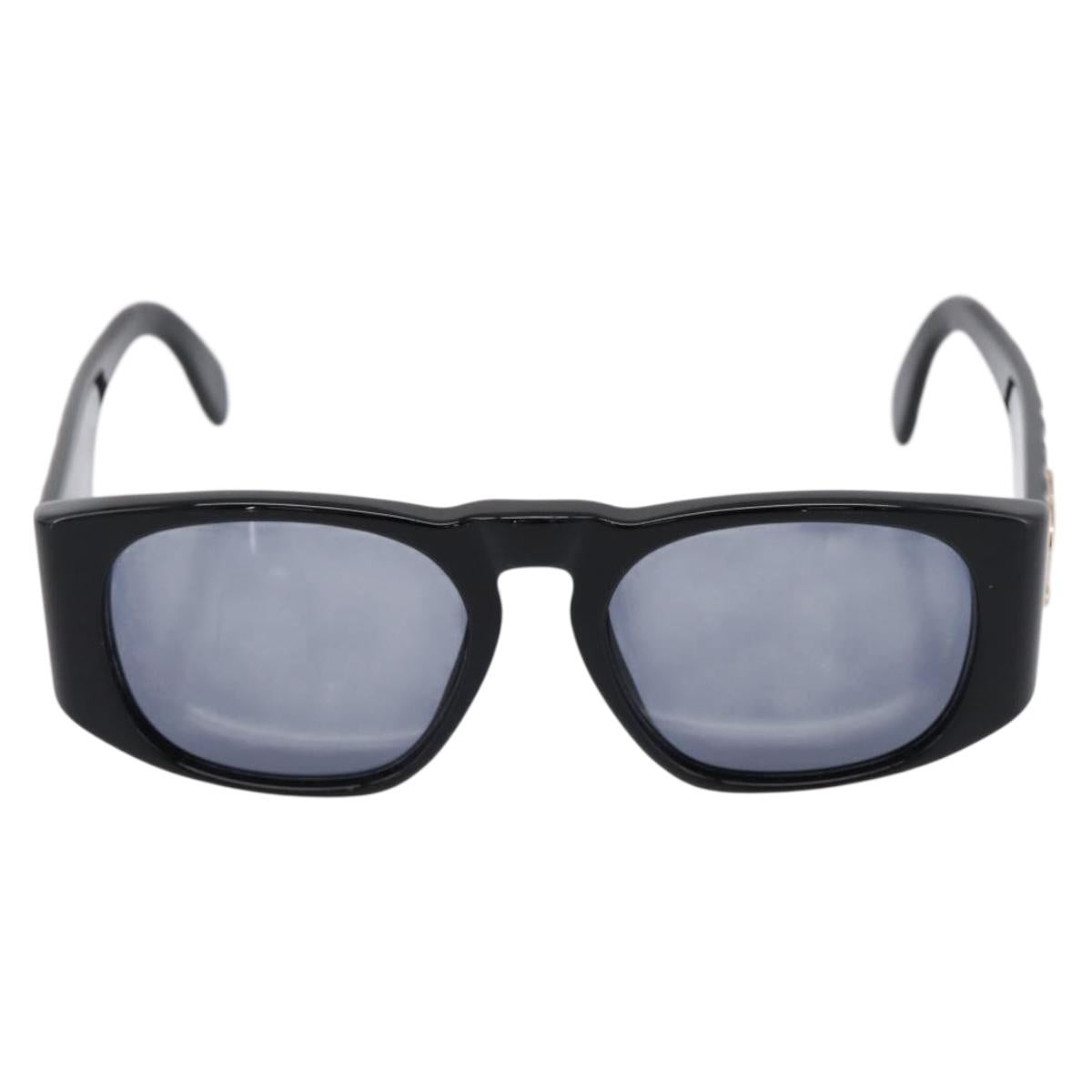 CHANEL Matelasse Sunglasses plastic Black CC Auth 203910