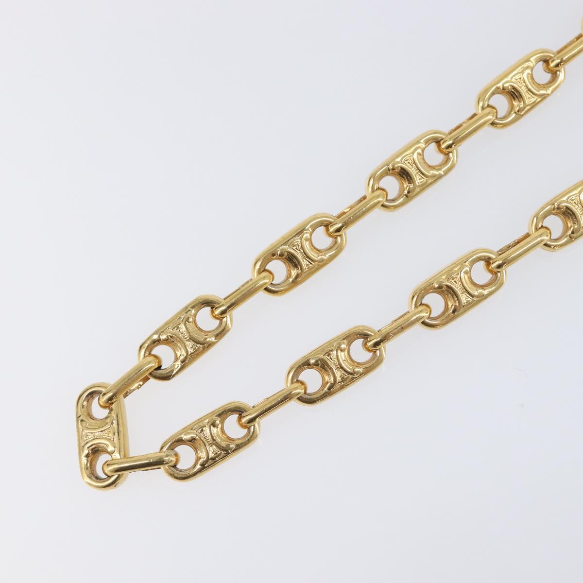 CELINE Chain Necklace metal Gold Auth 203911M