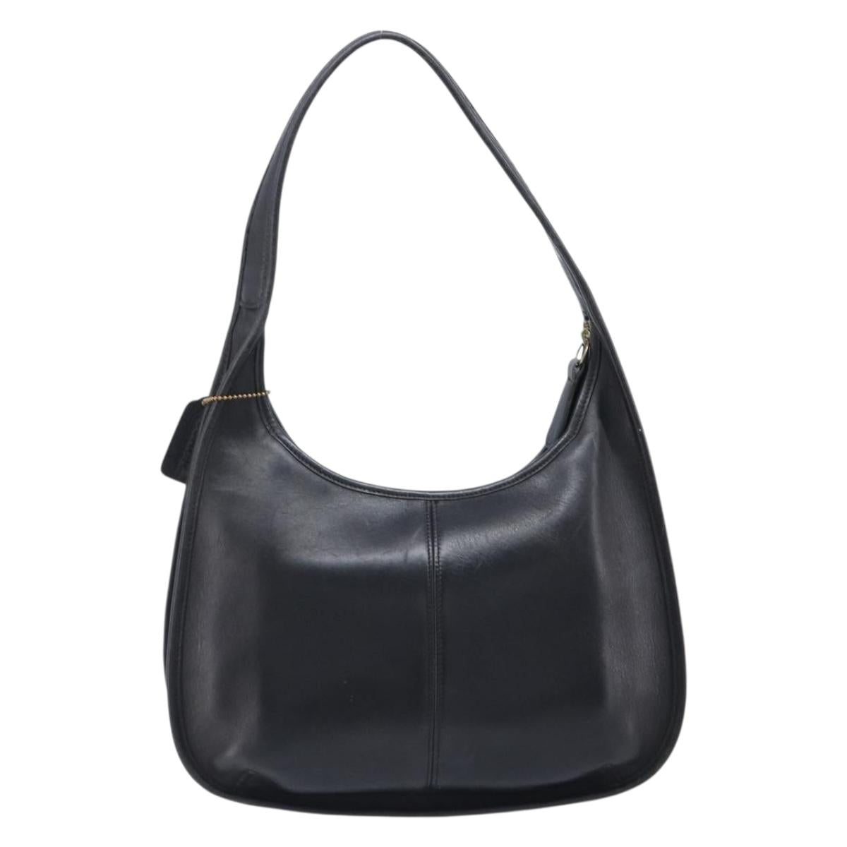 Coach Ergo Shoulder Bag Leather Black Gold Auth 203917A