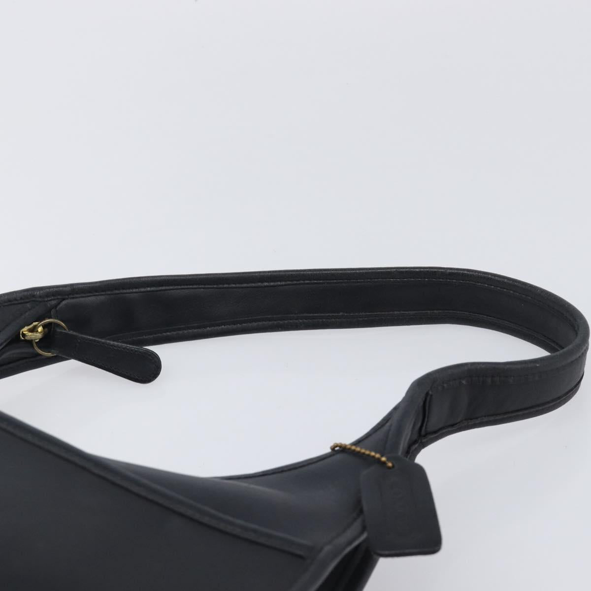 Coach Ergo Shoulder Bag Leather Black Gold Auth 203917A
