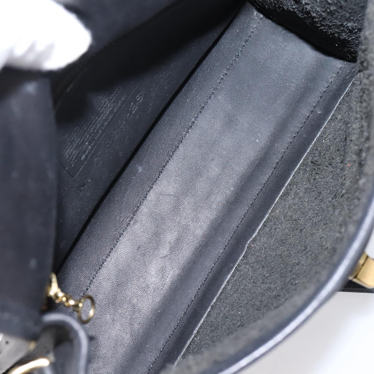 Coach Hand Bag Leather 2way Black Gold Auth 203933